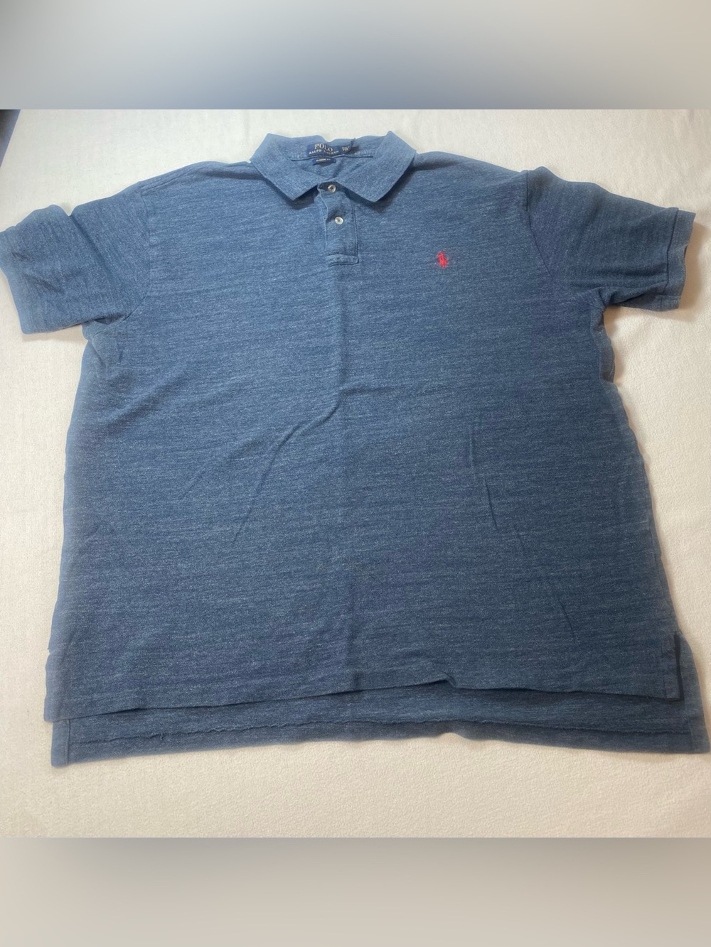 Polo Ralph Lauren Men's Heathered Navy Polo with Red Pony